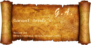 Gansel Arnót névjegykártya